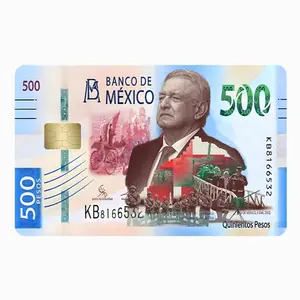 500 Pesos of Amlo Debit Card Sticker - Waterproof 500 Mexico Peso Pattern Credit Card Skin