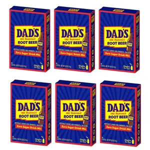 TO GO!Dad's Old Fashioned Root Beer Sugar Free Powdered Drink Mix 6 Boxes with 6 Sticks Per Box 36 Total Packets Low Calorie 0.53 Ounce (6)