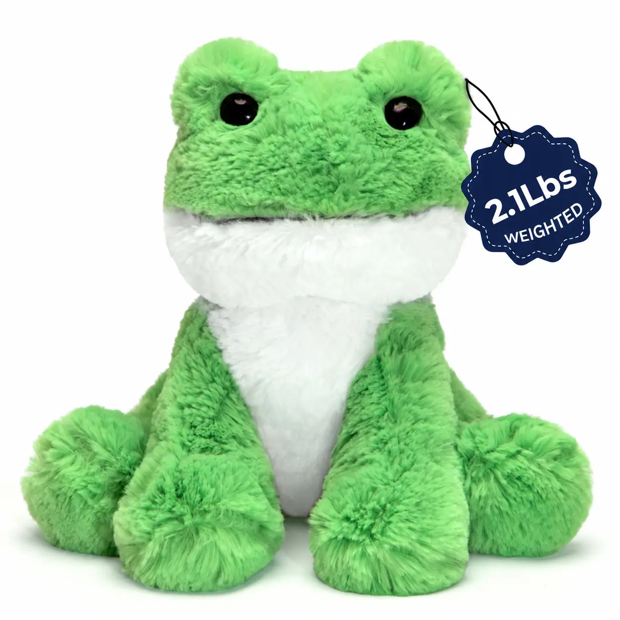CHUBBYJOY 2LB 10in Weighted Stuffed Animals - Cute Green Frog Plush Stuffed Toys, Kawaii Soft Hugging Pillow, Stress Relief Toy for Kids & Adults