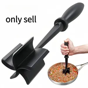🌮 Perfect crumbles in literally 5 seconds. Hamburger Meat Chopper | Ground Beef Masher Tool, Heat Resistant Nylon Smasher, Meal Prep Kitchen Hacks (Chopper Only)