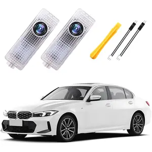 2PC Car Door Light Projector, Customized Logo Door LED Lights Compatible with 1/2/3/4/5/6/7/X/Z/M/GT Series B Car Accessories