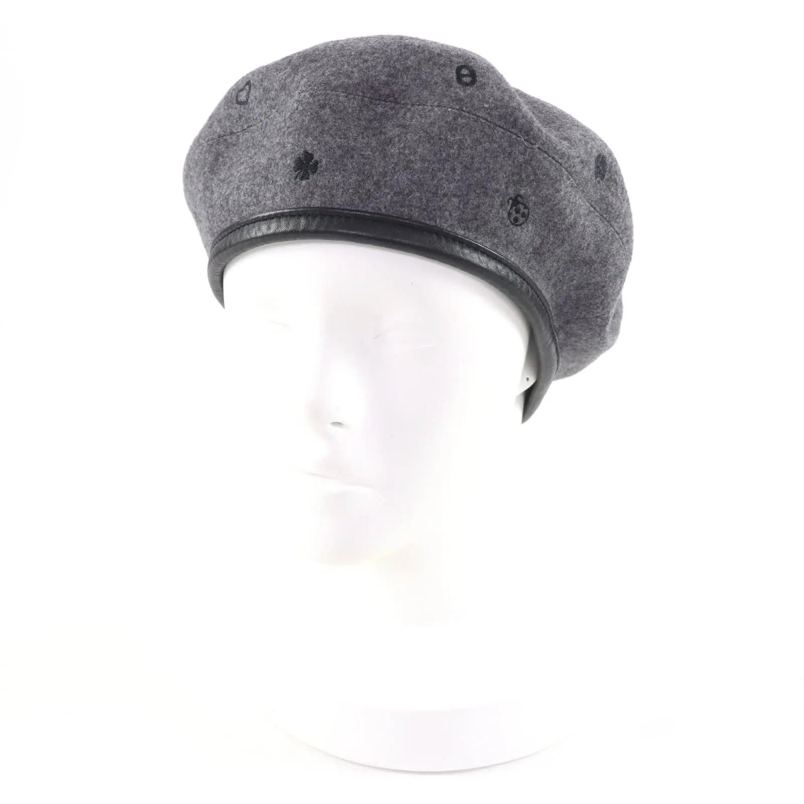 Pre-owned HERMÈS Cashmere Small Leather Goods Hermes Saint Honor Charm Lambskin Beret
