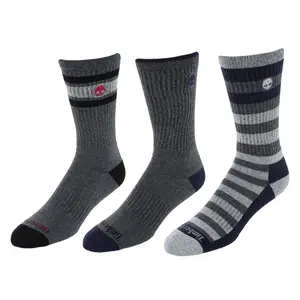 Timberland Men's Comfort Cushioned Cotton Blend Crew Socks (3 Pair Pack)