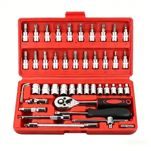 46Pcs Chrome Vanadium Steel Socket Wrench Set Professional Auto Motorcycle Repair Tool Kit