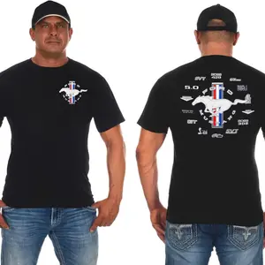 Ford Mustang Collage T Shirt, Mens Short Sleeve Crew Neck Tee, Muscle Car Graphic Shirt, Vintage Automotive Style Top, Gift For Men, Everyday Wear