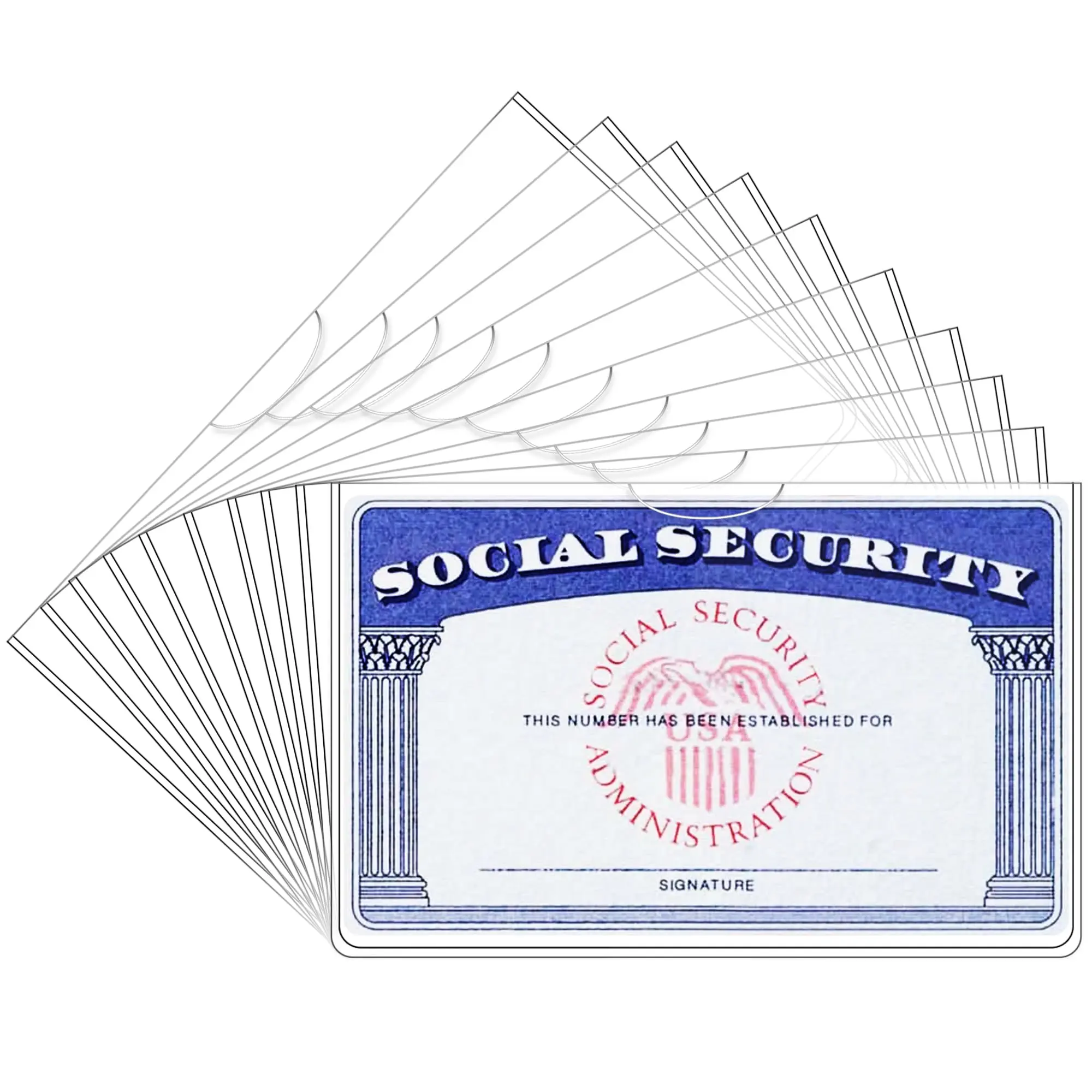 10-Pack Clear Card Protectors 3.8" x 2.32" - Waterproof & Durable for Social Security, License & Credit Cards