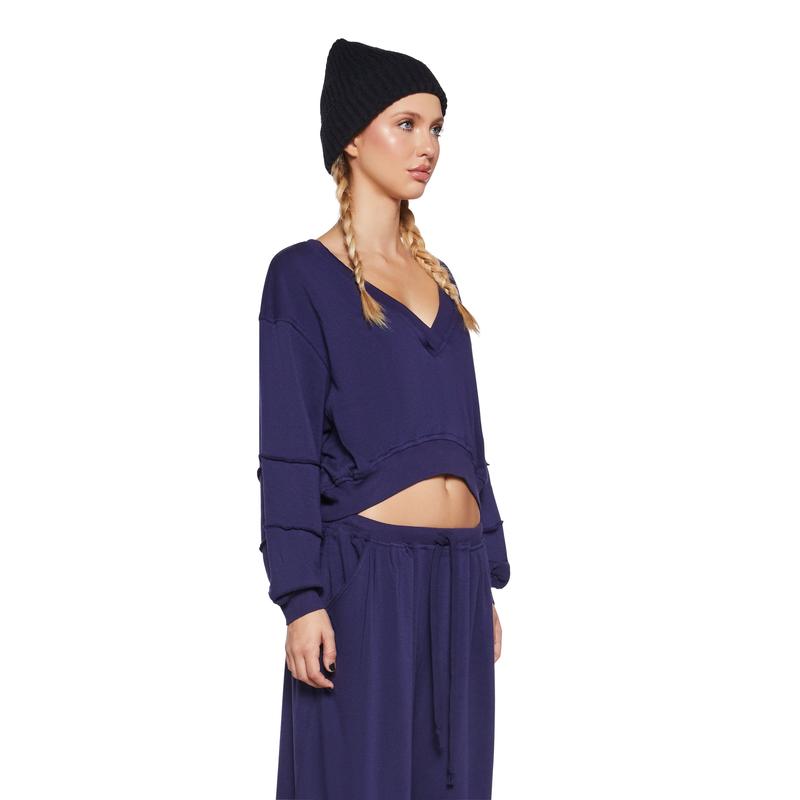 Chic Chill V-Neck Sweatshirt