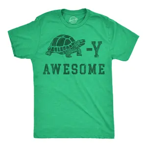 Mens Funny T Shirts Turtley Awesome Sarcastic Turtle Graphic Novelty Tee for Men Mens Funny T Shirts Cool Vintage Fashion T-Shirt Gift Classic Menswear Sarcastic Apparel for Men Funny Animal Short Sleeve Green -