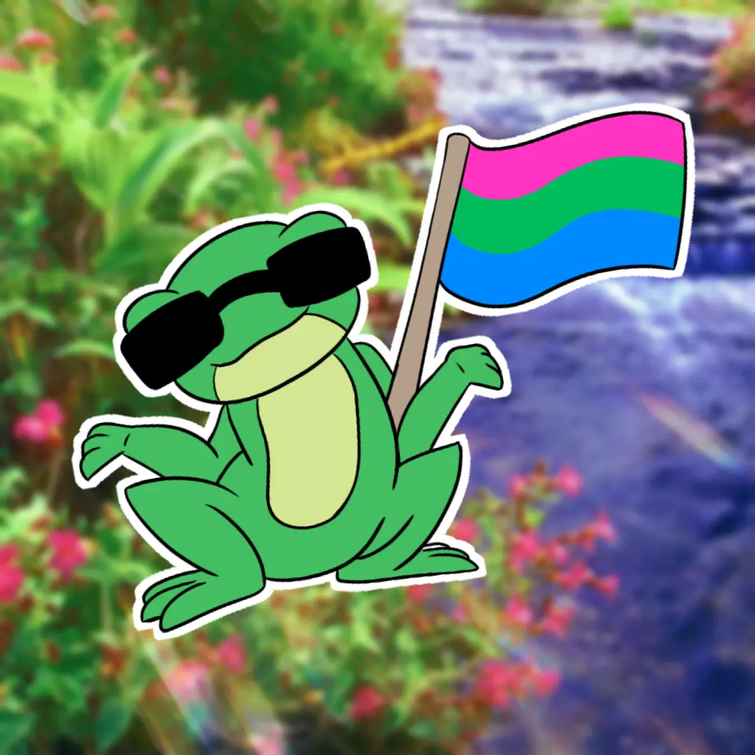 Fun Polysexual Pride Frog Sticker