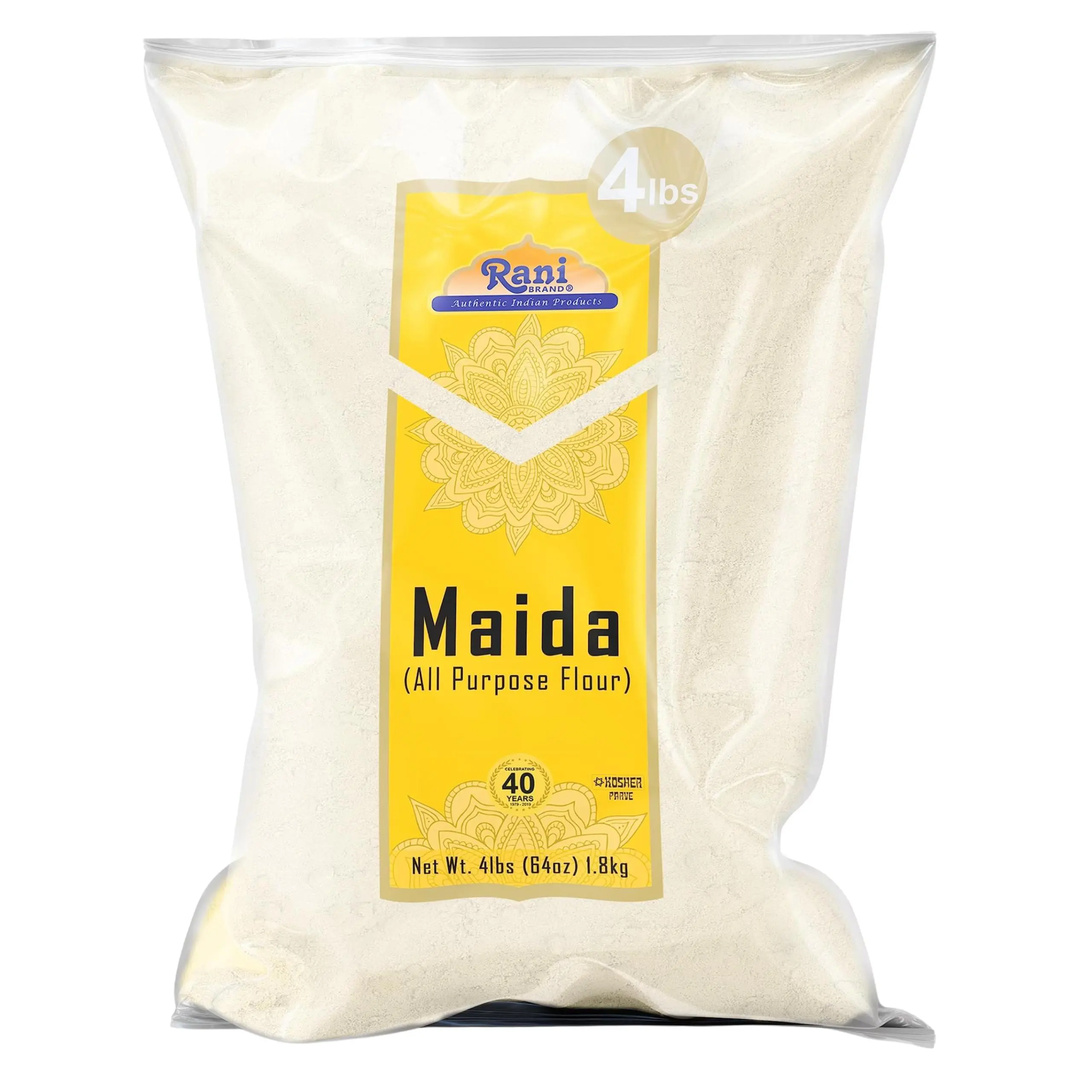 Rani Maida Flour (Indian All Purpose Flour) 64oz (4lbs) 1.81kg, Bulk ~ All Natural | Vegan | Kosher | Indian Origin
