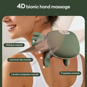 Master-Level Hand Shoulder Neck Massager, Cervical Head Massage Device, Real Hand Rubbing Heat Therapy Acupoint Massage