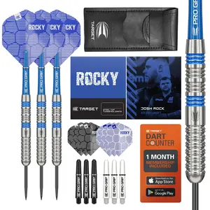 TARGET Darts Josh Rock 80% Tungsten Steel Tip Darts Set, 22G/23G/24G | Professional Accessories Dart Kit, Pro Grip Shafts, Pro Ultra Flights, Dart Wallet Included