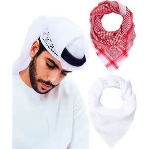 Scarf Keffiyeh Shemagh Turban  Wrap Muslim Arab Saudi Dubai Headwear for Men Women