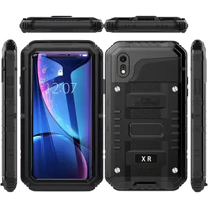 Fin Heavy Duty Military Waterproof Metal Case For iPhone 16 15 14 13 12 11 Pro Max XS XR 8 7 Plus Shockproof Dustproof Rugged Cover