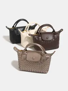 Women's Woven Handbag Fashion Small Square Crossbody Shoulder Bag, Trendy Versatile Dumpling Bag, Mini Dumpling Clutch, High-End Slouchy Women's Bag, Premium Shoulder Bag