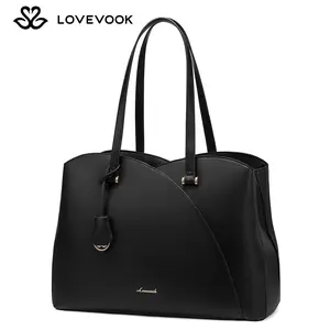 LOVEVOOK Laptop Tote Bag for Women, Work Bags Laptop Bag Teacher Tote Bag, Professional Leather Computer Bag Large Purses Handbag