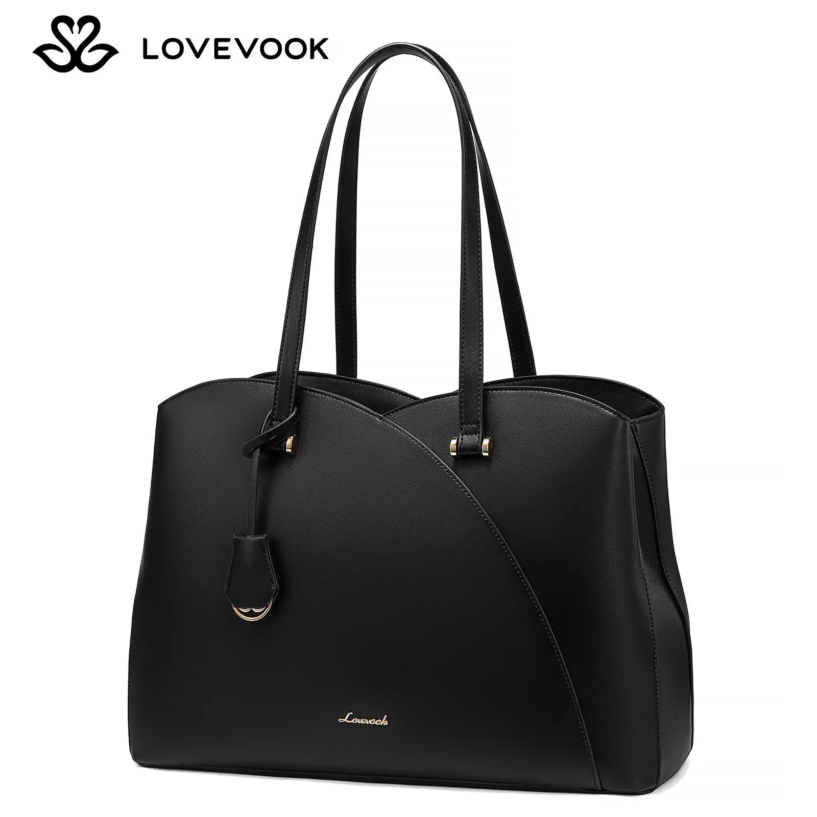 LOVEVOOK Laptop Tote Bag for Women, Work Bags Laptop Bag Teacher Tote Bag, Professional Leather Computer Bag Large Purses Handbag