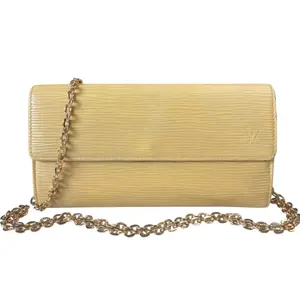 Pre-owned Louis Vuitton epi leather Crossbody Bags Butter Yellow Sarah Wallet with Chain