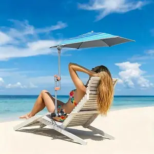 LOTTAFUN Height Adjustable Umbrella UPF 50+ with Universal Clamp for Beach Chair, Golf Cart, Wheelchair, Stroller, Bleacher, Patio