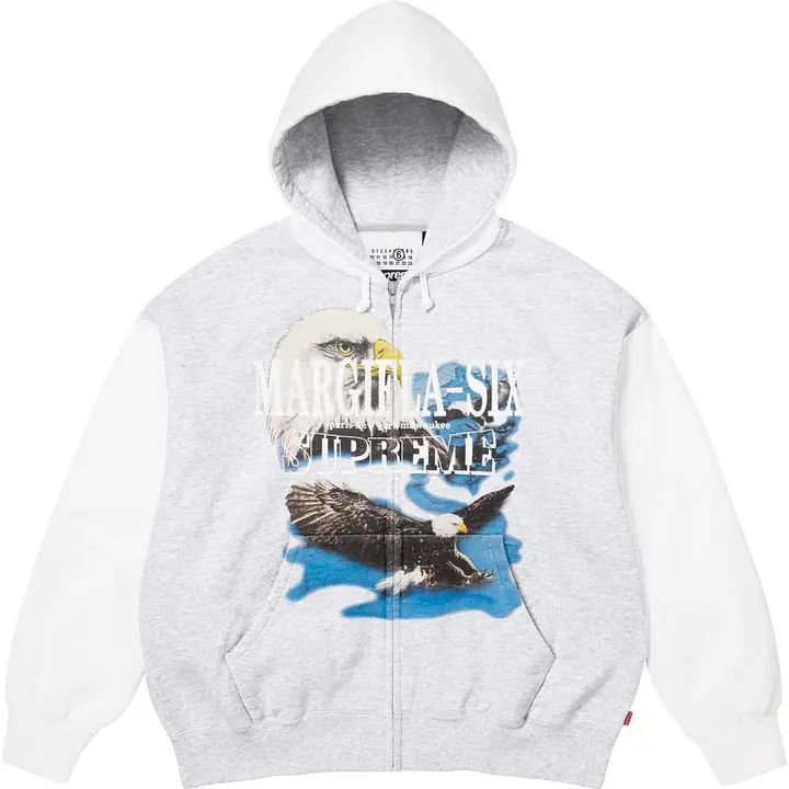 トップス Supreme Eagle Zip Up Hooded Sweatshirt Supreme MM6 Maison Margiela Eagle Zip Up Hooded Sweatshirt White