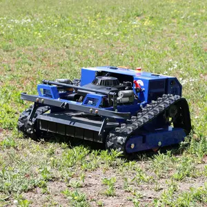 AWY-550 Remote Control Robot Mower Automatic Charging Cordless 45° Climbing All Terrain Rubber Tracks CE EPA Approved High Efficiency Grass Cutting