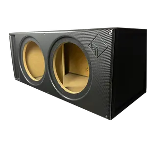 12 in Dual Vented Power T1 Enclsoure -Premium Black Carbon Fiber Super Weave Pattern Faceplate, Supreme Terminal Cup - Proudly USA Built.