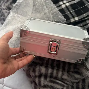 Cash Box with Lock, Aluminium Alloy Money Box for Cash Lockable Money Storage Box Single Row Currency Tray Cash Organizer Acrylic Piggy Bank for Collector