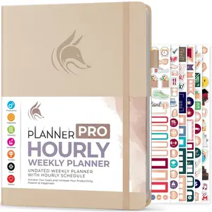 Planner PRO Schedule - Undated Weekly & Monthly Life Planner with Time Slots, Appointment Book & Daily Organizer, A4 (Seashell)
