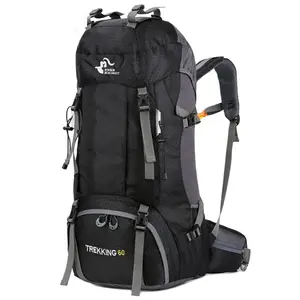 60L Waterproof Hiking Camping Backpack with Rain Cover  Large Outdoor Sport Travel Daypack Rucksack for Climbing