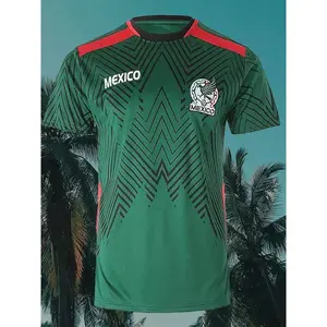 Mexico Men's Soccer Jersey Comfortable Breathable Futbol Match Leisure Team Sports Short Sleeve Top