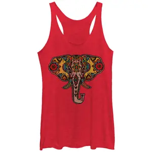 Women's Lost Gods Elephant Memory Henna Print Racerback Tank Top