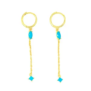 Elegant Turquoise Huggie Earrings