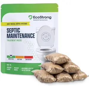 Septic Tank Treatment Packets Enzyme Rapid Action Breaks Down Grease Paper Organic Solids Controls Drain & Septic Odors Eco Safe Sewage Backup Prevention Pack of 6
