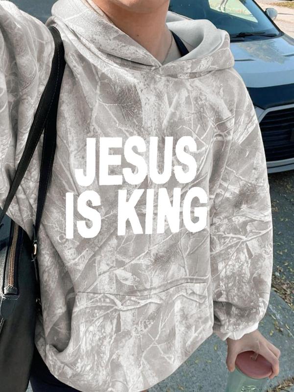 Jesus Is King Unisex Casual Hoodie, Branch Print Long Sleeve Pullover, Graduation & Back-To-School Wear, Fall Fashion Streetwear Jesus Is King Unisex Casual Hoodie, Branch Print Long Sleeve Pullover, Graduation & Back-To-School Wear, Fall Fashion Streetwear