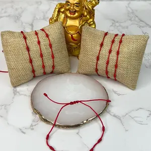 Pulsera 7 Nudos - Red Rope Jewelry with Circular Design, Featuring Textured Finish and Elegant Red Rope Accents Trendy Stack Bangle Stackable Bracelets