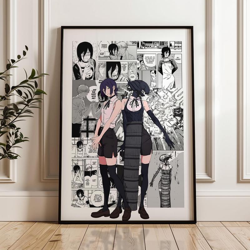 Chainsaw Man Reze Poster – Curated Manga Panels – Digital Print for