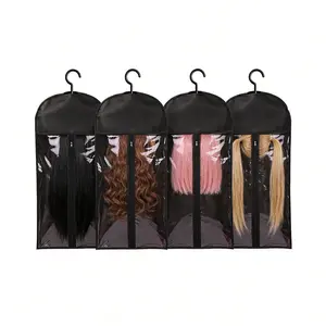 Wig Storage Bag with Hook, 6 Counts Dustproof Zipper Wig & Hair Extension Hange