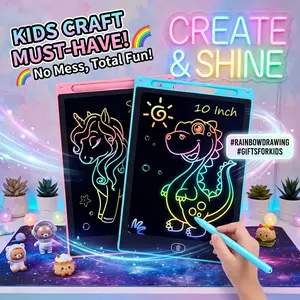 EFFUN 10 Inch LCD Writing Tablet for Kids Valentine's Day Gifts Preschool Drawing Board Toddler Travel Essential Toy Reusable Electronic Handwriting Tablet Halloween Learning Tool Colorful