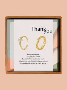 Women's Elegant Rhinestone Decorated Cross Design  Ring Set, Exquisite Trendy Ring Set, Fashionable Jewelry for Women & Girls for Daily & Party Decoration