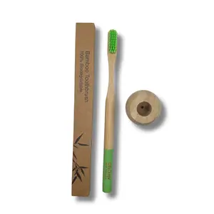Grow Eco Smile Bamboo 1 Toothbrush & 1 Holder Set - Natural, Biodegradable, Sustainable - Oral, Comfort - Eco-Friendly - Plastic
