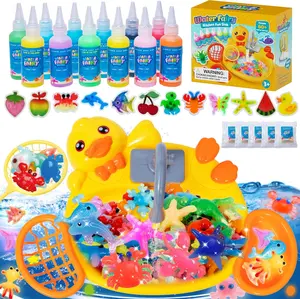 116Pcs DIY 3D Magic Water Elf Toy, 100ml Gels, Water Squishy Kit, Make 150+ Water Animals,Christmas Birthday Gift, Arts Crafts STEM Kit for Kid summerwins