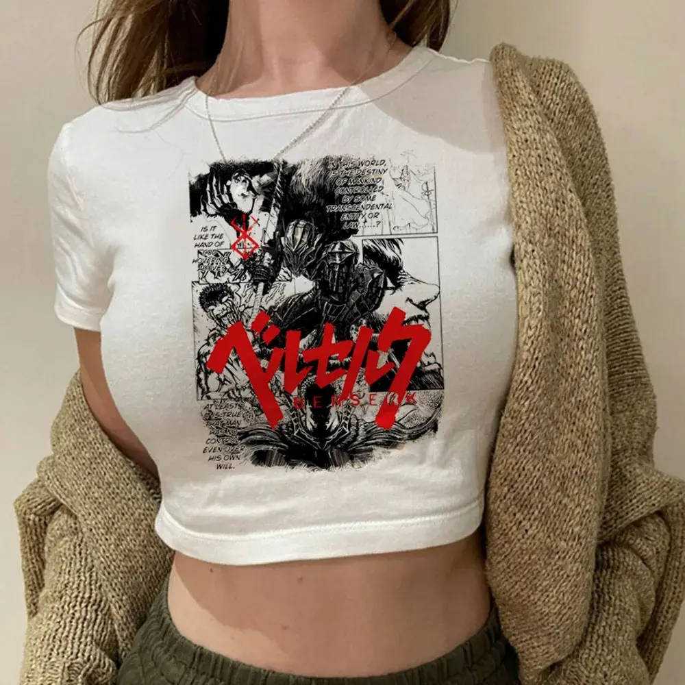Berserk Guts Baby Tee, Anime Graphic Tee, Manga Shirt, Dark Fantasy Tee, Y2K, Gyaru, Grunge, Vintage, Streetwear, Trendy, Gift for Women