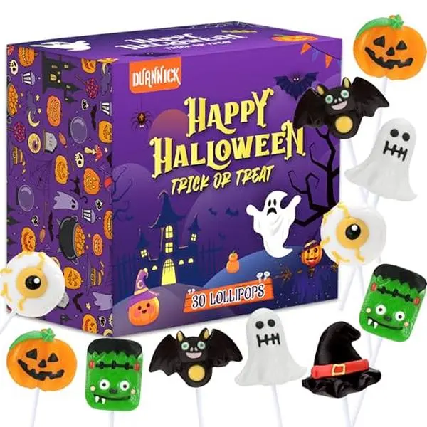 Halloween Candy Bulk 30 Packs, Assorted Halloween Lollipops for Trick or Treating, Party Favors, Classroom Goodie Bags & Holiday Festive Snacks Supplies for Adults Celebrations