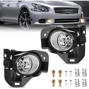 Nilight Fog Light Assembly Compatible with 2009 2010 2011 2012 2013 2014 Nissan Maxima Clear Lens Lamps Replacement H11 12V 55W Bulbs fathersdaygift