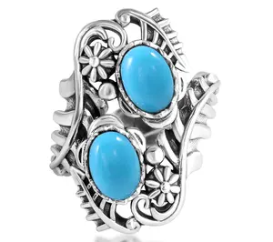 American West Sterling Sleeping Beauty Turquoise Bypass Ring