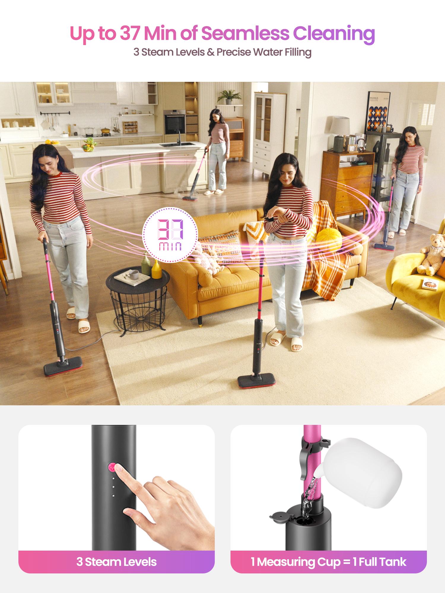 Schenley Pocket Steam Mop with Microfiber Pads & Carpet Glider for Easy Maintenance and Smooth Floor Surface Cleaning Tools Schenley Pocket Steam Mop with Microfiber Pads & Carpet Glider for Easy Maintenance and Smooth Floor Surface Cleaning Tools