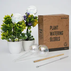 4-Piece Rainbow Automatic Watering Globe, Glass Rainbow Plant Waterer Ball, Auto Watering Pot Insert, Indoor Automatic Plant Watering