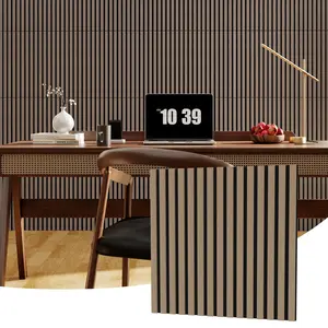 3D Wooden Acoustic Wall Panels – Sound Absorbing Decorative Tiles for Noise Reduction – 23.6" x 23.6" – Modern Slat Wall Panels for Home Theater, Office, Studio, Bedroom, Living Room – Easy Peel & Stick Installation, Textured Faux Wood Design