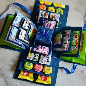 A Gift Box Set with a Lid, Suitable for Occasions Like Birthdays, Weddings, And Proposals - a Multifunctional DIY Party Gift Wrapping Kit (Food Not Included), Featuring Themed Patterned Paper, Multi-Compartment Display Boxes, Gift Box Packaging