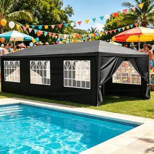 10'x20' /30' Outdoor Party Tent with 0/5/7/8 Removable Sidewalls, Waterproof Canopy Patio Wedding Gazebo,Summer Vibes